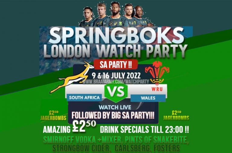 Springboks vs Wales watch party